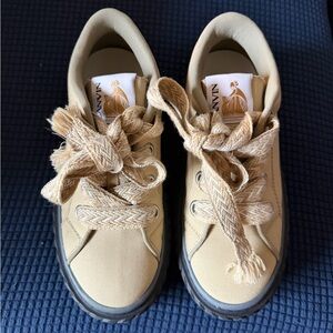 Lanvin Beige Canvas Sneakers size EU 38